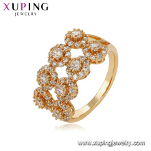 15312 xuping exécution exquise haute qualité luxe synthétique CZ doigt bague avec 18k plaqué pour la mariée de mariage